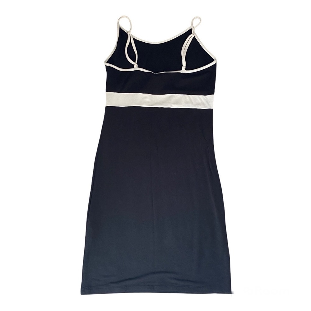 Black and white strip on chest mini bodycon dress size M juniors strappy - Picture 3 of 3